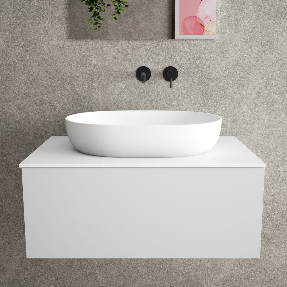 Asti Solid Surface Countertop Oval Basin 580mm