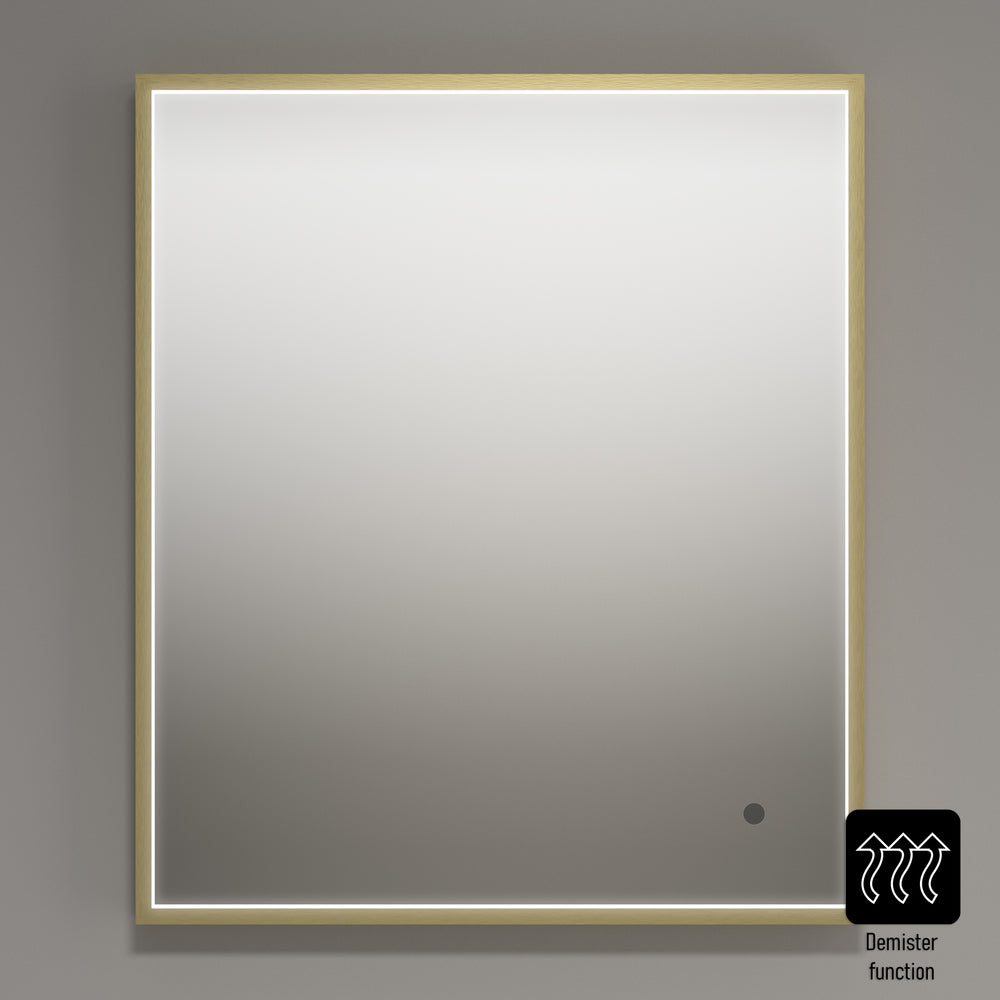 Passerina Square Steam Free Mirror - Brushed Brass 600x700mm