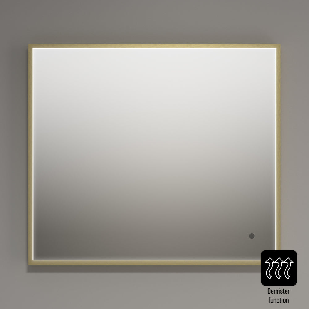 Passerina Square Steam Free Mirror - Brushed Brass 800x700mm