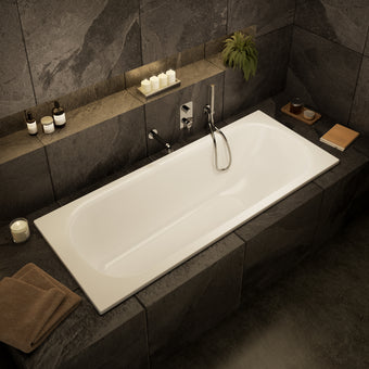 Wall Mounted Bath Mixer Tap Complete with Spout & Shower Kit - Chrome