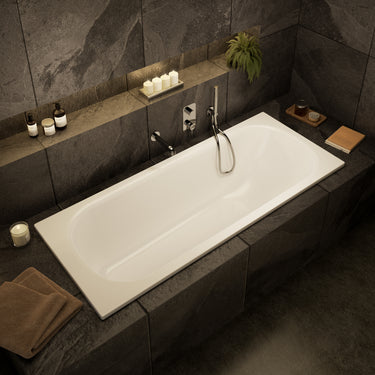 Wall Mounted Bath Mixer Tap Complete with Spout & Shower Kit - Chrome