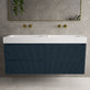 Scanalato Four Drawer Vanity Unit With Beyondstone BLOC Double Basin - Midnight Blue 1400mm image