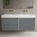 Scanalato Four Drawer Vanity Unit With Beyondstone BLOC Double Basin - Dove Grey 1400mm