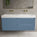 Scanalato Four Drawer Vanity Unit With Beyondstone BLOC Double Basin - Soft Blue 1400mm