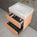 Scanalato Double Drawer Vanity Unit  With Beyondstone BLOC Basin - Peach Fuzz 600mm