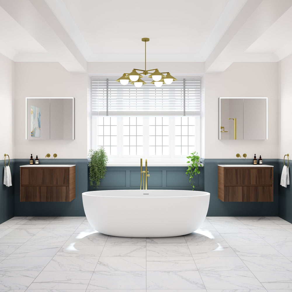 Brushed Brass Wall Mounted Mixer Basin Tap