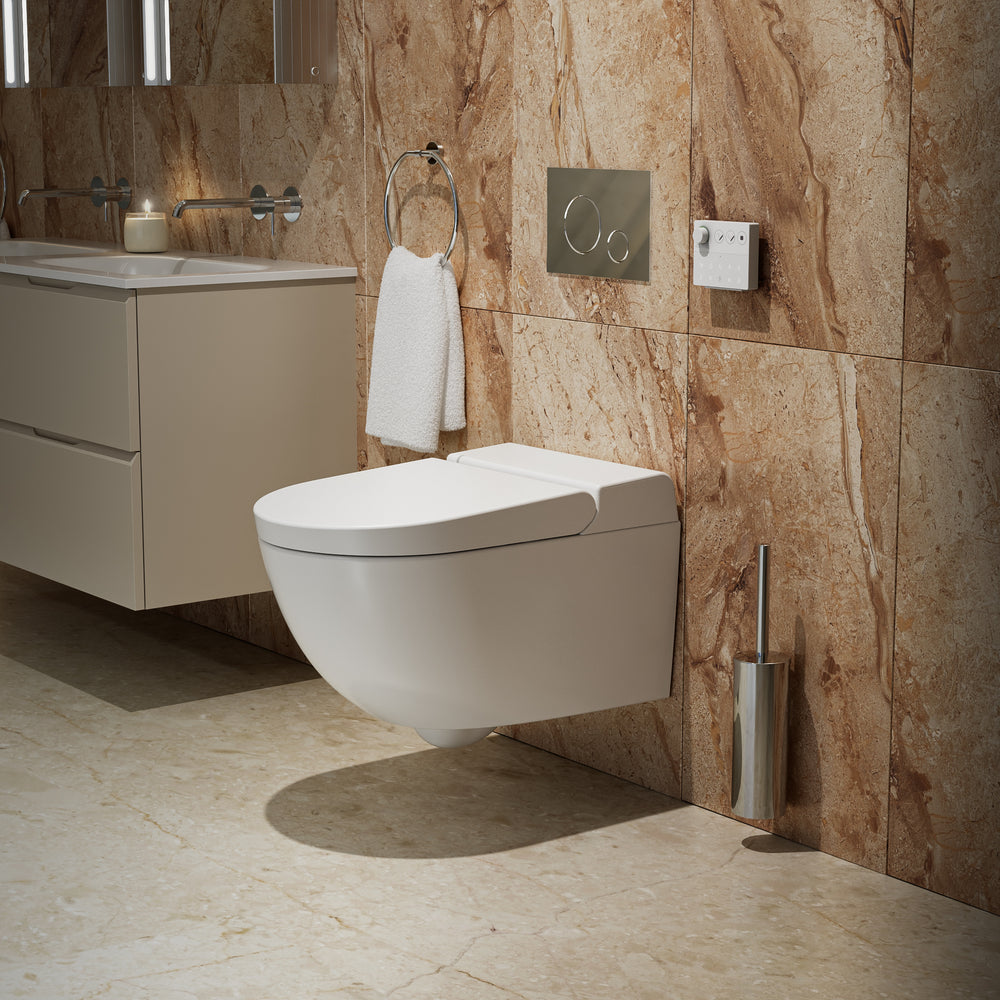 Smart Toilet, Concealed Cistern And Frame And Chrome Effect Flush Plate
