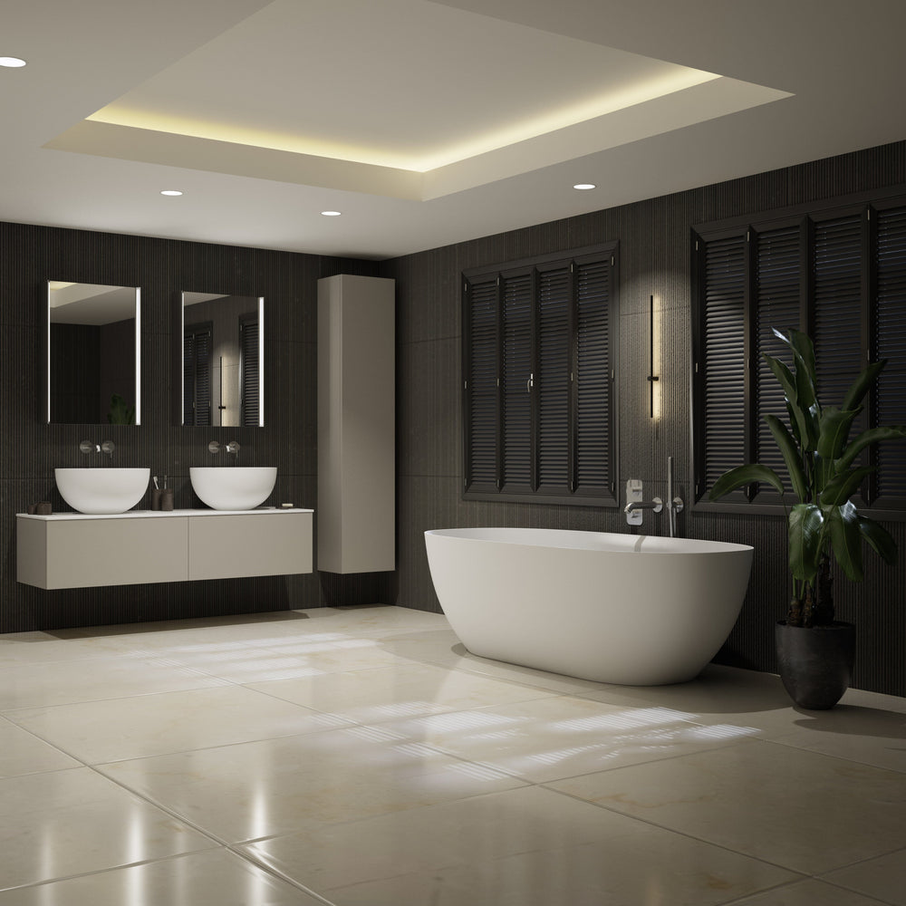 Raffinata Two Drawer Vanity Unit With Beyondstone Double Basin - Matt Stone 1400mm