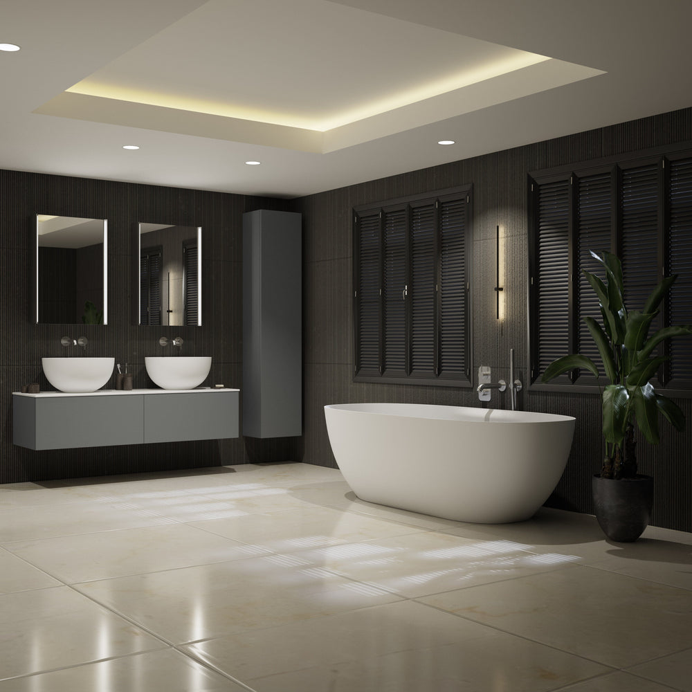 Raffinata One Drawer Vanity Unit With Beyondstone Double Basin - Matt Dust 1200mm