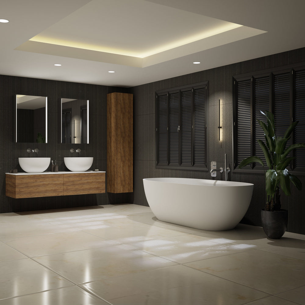 Raffinata Two Drawer Vanity Unit With Beyondstone Double Basin - Oak 1400mm