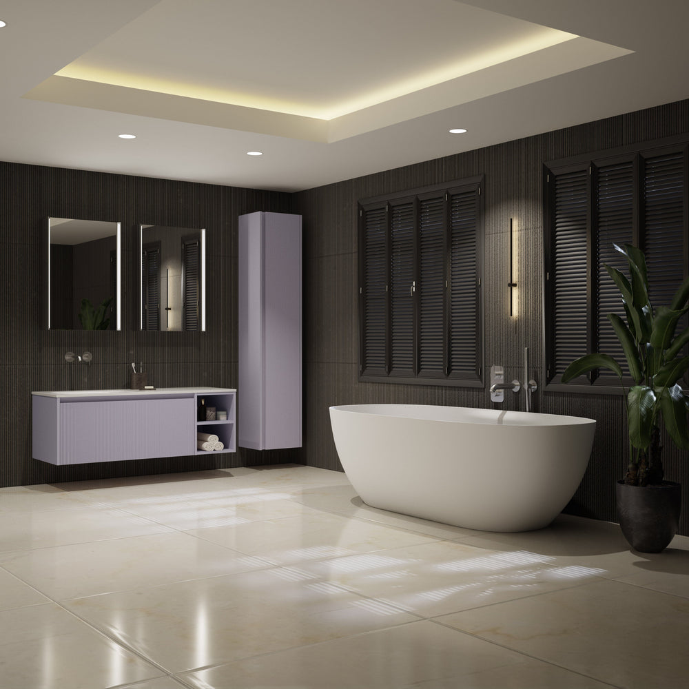 Scanalato Tall Wall Cabinet - Soft Violet 350mm x 1650mm