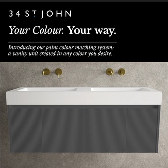 Scanalato Single Drawer Vanity Unit With Beyondstone BLOC Double Basin - Choose Your Own Colour 1200mm