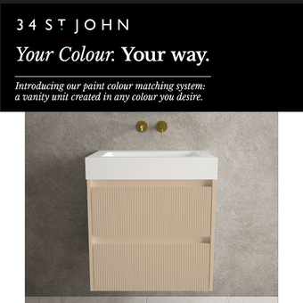 Scanalato Double Drawer Vanity Unit  With Beyondstone BLOC Basin - Choose Your Own Colour 600mm