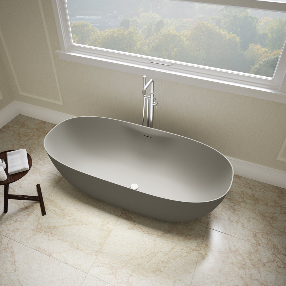 Como Freestanding Stone Bath - Grey 1600mm