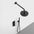 Two Way Thermostatic Shower Set With Handheld Shower And Wall Mounted Shower Head - Matt Black