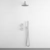 Two Way Thermostatic Shower Set With Handheld Shower And Wall Mounted Shower Head - Brushed Steel