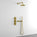 Three Way Thermostatic Shower Set With Handheld Shower, Bath Spout And Wall Mounted Shower Head - Brushed Brass