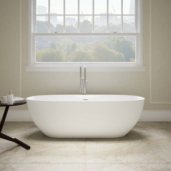 Como Freestanding Stone Bath - Matt White 1700mm
