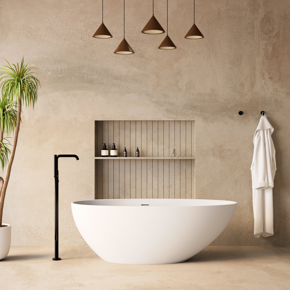 Bolsena Freestanding Egg Shaped Stone Bath 1600mm