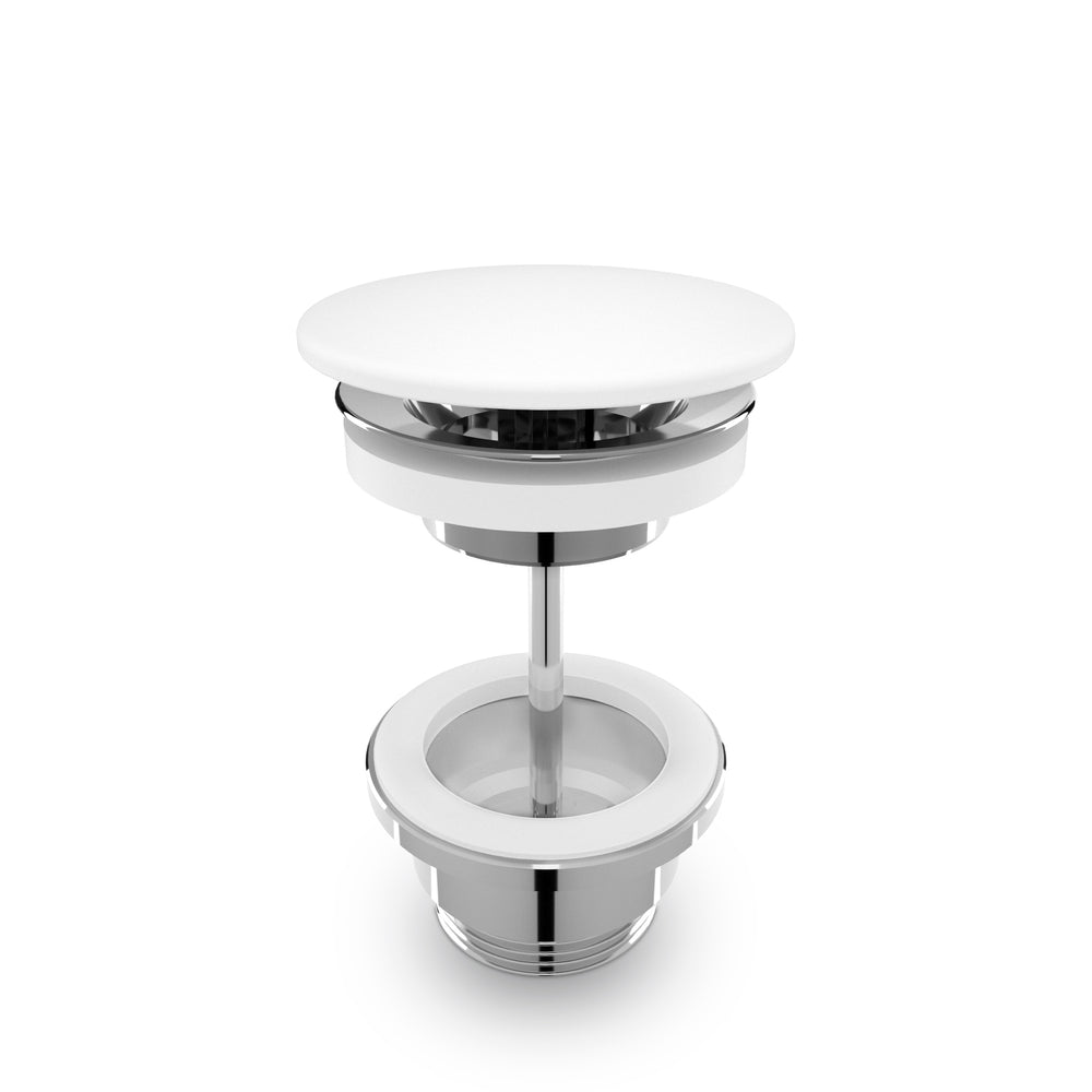 Disegno Click Clack Freeflow Basin Waste - Matt White