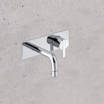 Entro Round Wall Mounted Mixer Basin Tap - Chrome
