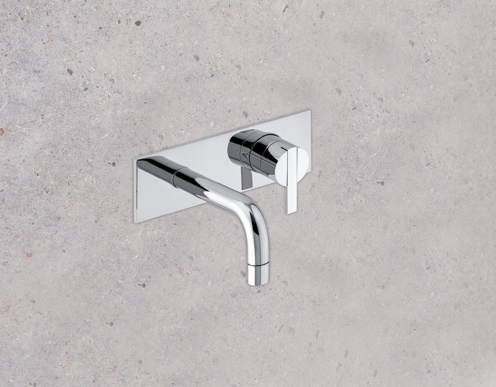 Entro Round Wall Mounted Mixer Basin Tap - Chrome