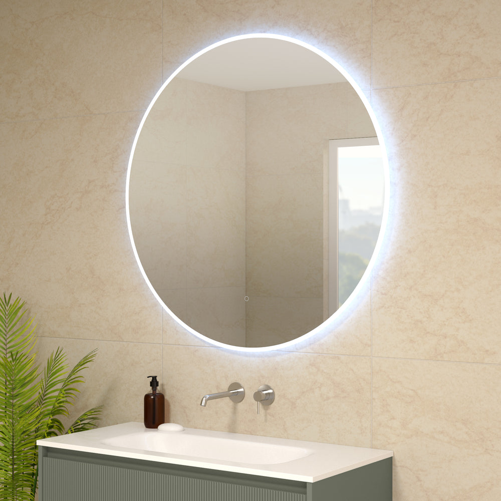 Inzolia Round Steam Free Mirror with LED Edge - 1000mm