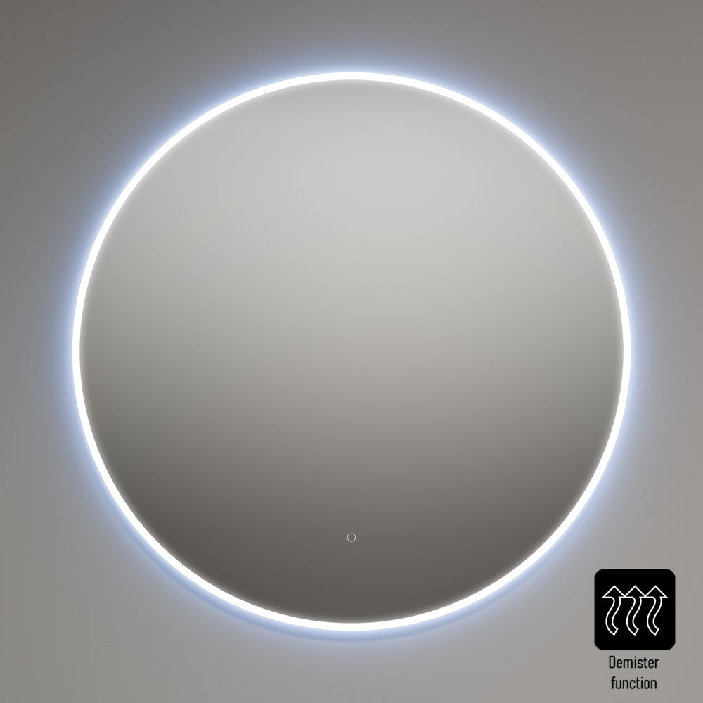 Inzolia Round Steam Free Mirror with LED Edge - 1000mm