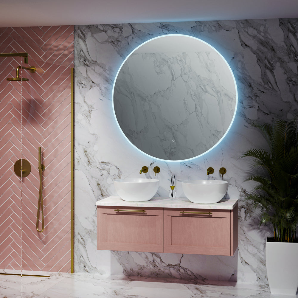 Inzolia Round Steam Free Mirror with LED Edge - 1000mm