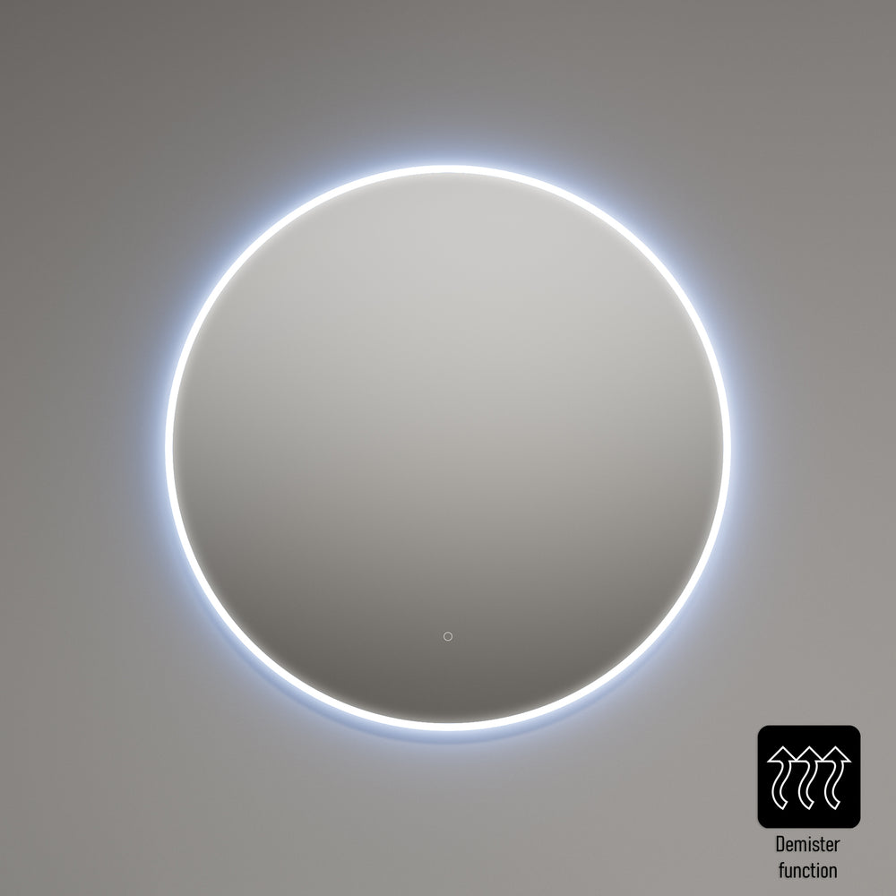 Inzolia Round Steam Free Mirror with LED Edge - 800mm