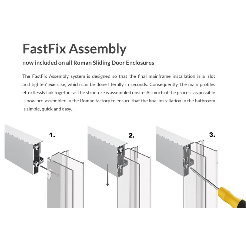 Roman Haven6 Sliding Shower Enclosure - 1000mm x 800mm - Brushed Brass