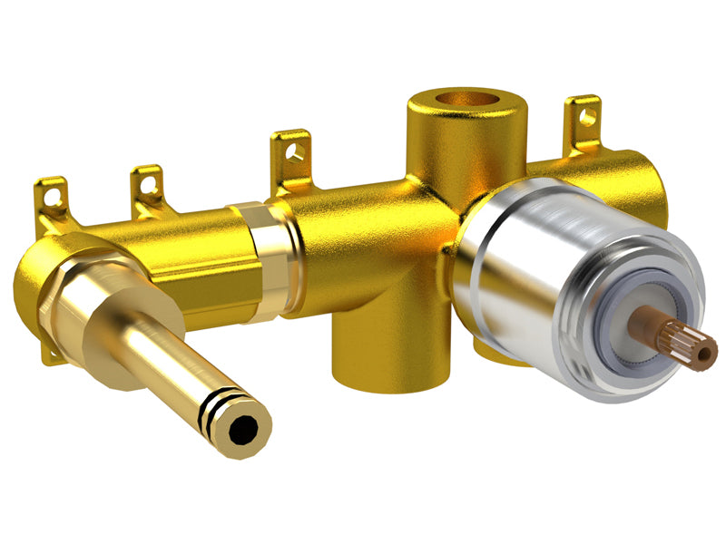 Industrial Progressive 2-Hole Wall Mounted Basin Mixer - Brushed Brass