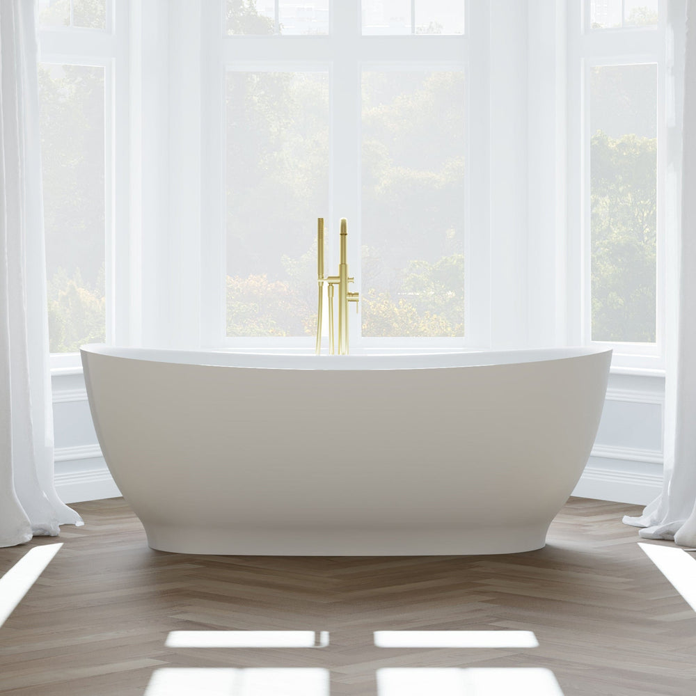 Freestanding Thermostatic Bath Shower Mixer Tap - Brushed Brass