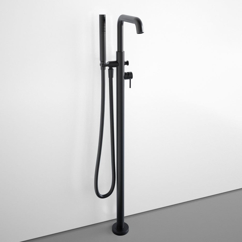 Freestanding Thermostatic Bath Shower Mixer Tap - Matt Black
