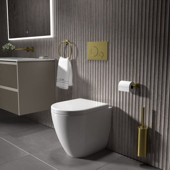 GSI Pura Back to Wall Swirlflush Pan and Wrapover Soft Close Seat - 50cm