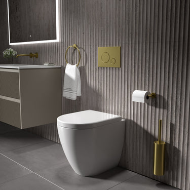 GSI Pura Back to Wall Swirlflush Pan and Wrapover Soft Close Seat - 50cm