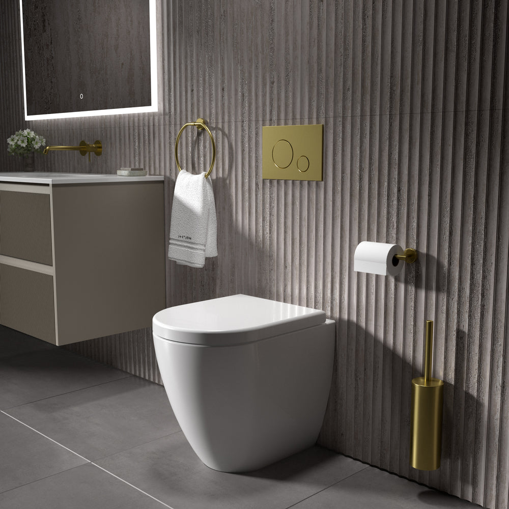 GSI Pura Back to Wall Swirlflush Pan and Wrapover Soft Close Seat - 50cm