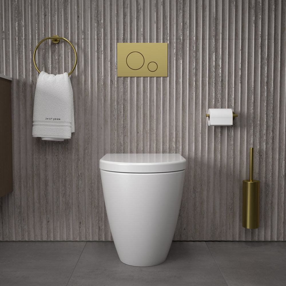 GSI Pura Back to Wall Swirlflush Pan and Wrapover Soft Close Seat - 50cm