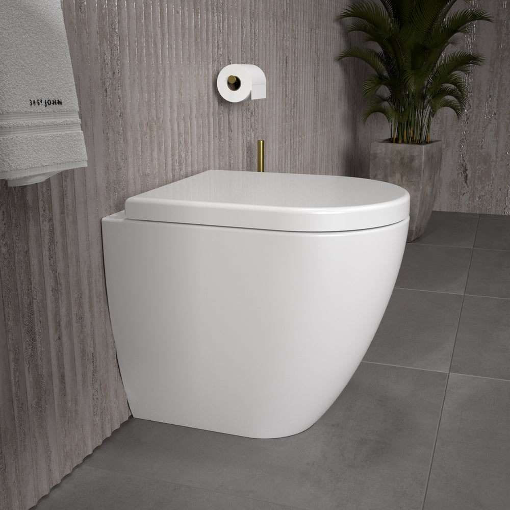 GSI Pura Back to Wall Swirlflush Pan and Wrapover Soft Close Seat - 50cm