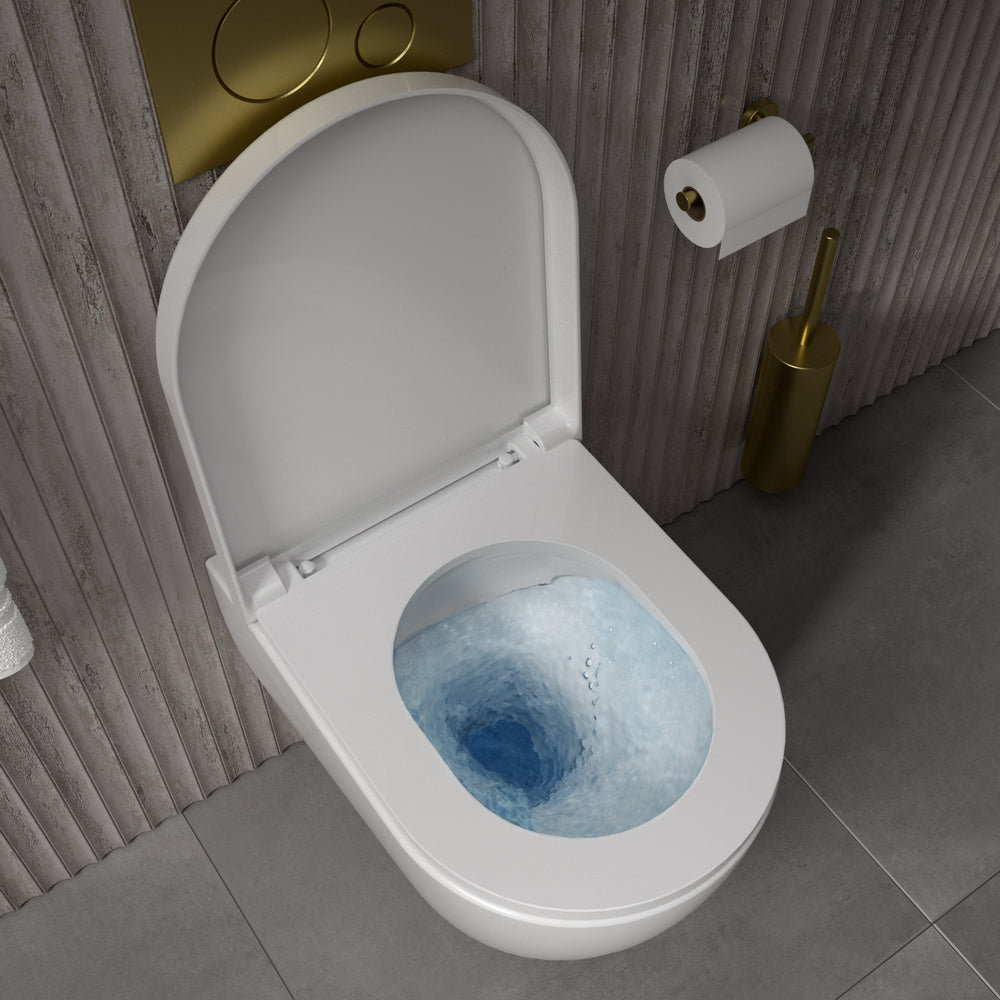 GSI Pura Back to Wall Swirlflush Pan and Wrapover Soft Close Seat - 50cm