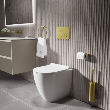 GSI Pura Back to Wall Swirlflush Pan and Slimline Soft Close Seat - 50cm