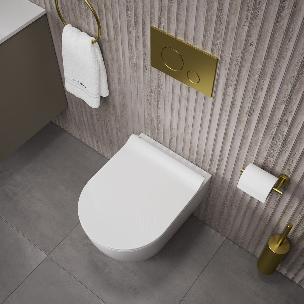 GSI Pura Back to Wall Swirlflush Pan and Slimline Soft Close Seat - 50cm