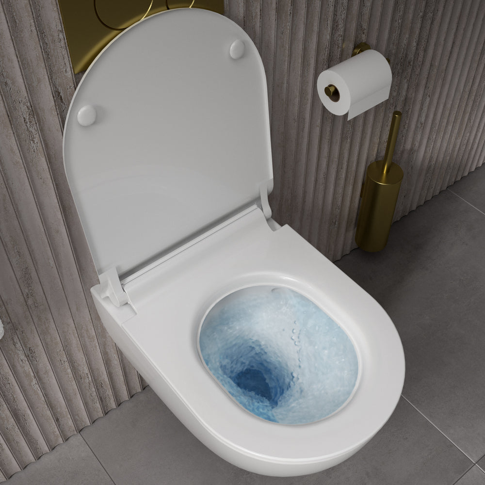 GSI Pura Back to Wall Swirlflush Pan and Slimline Soft Close Seat - 50cm