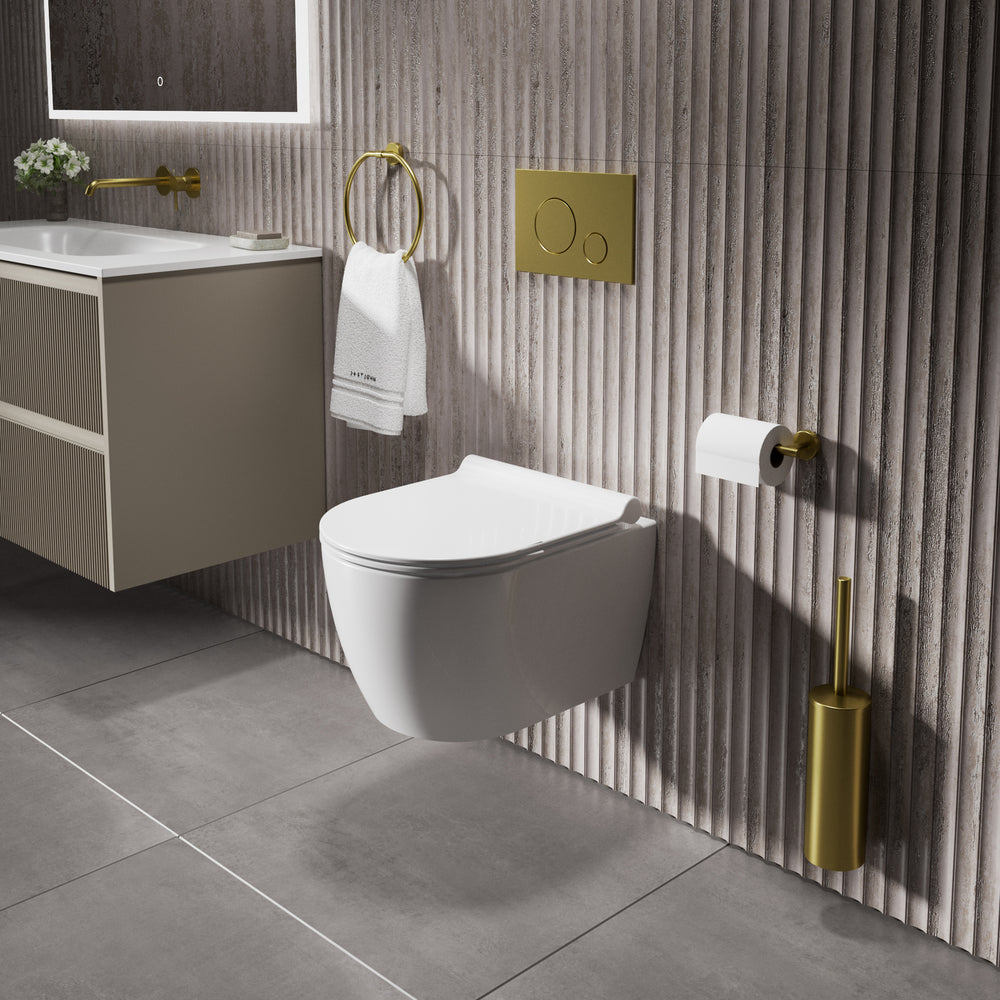 GSI Pura Short Projection Wall Hung Swirlflush Pan and Slimline Soft Close Seat - 46cm