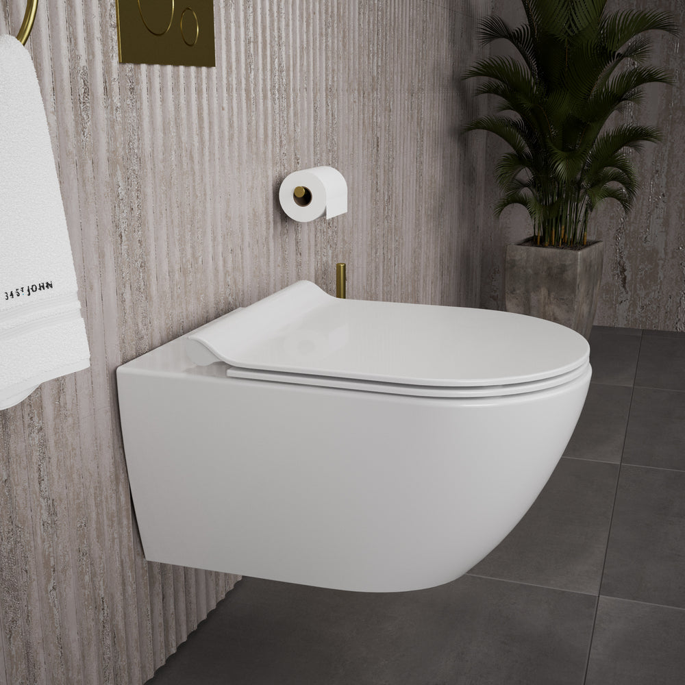 GSI Pura Wall Hung Swirlflush Pan and Slimline Soft Close Seat - 55cm