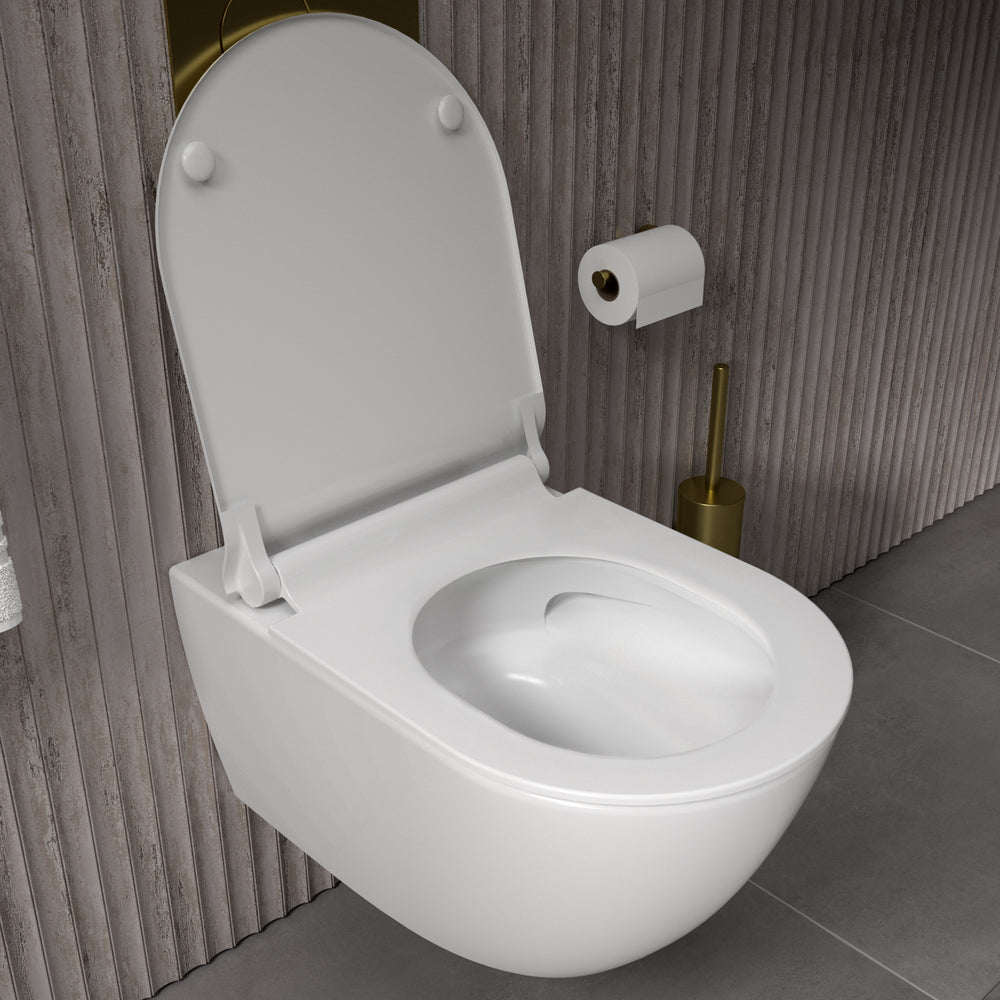 GSI Pura Wall Hung Swirlflush Pan and Slimline Soft Close Seat - 55cm
