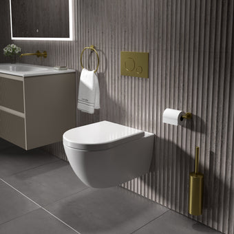 GSI Pura Wall Hung Swirlflush Pan and Wrapover Soft Close Seat - 55cm