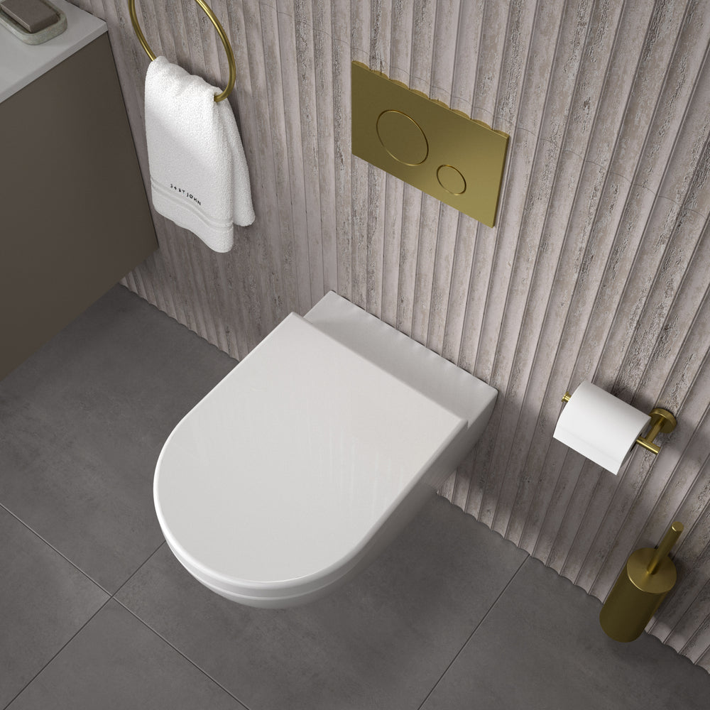 GSI Pura Wall Hung Swirlflush Pan and Wrapover Soft Close Seat - 55cm