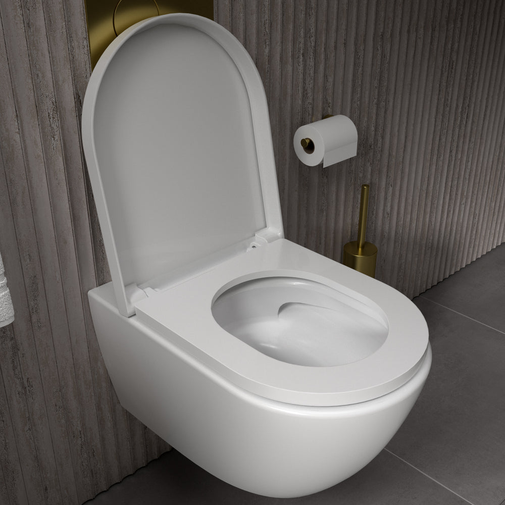 GSI Pura Wall Hung Swirlflush Pan and Wrapover Soft Close Seat - 55cm