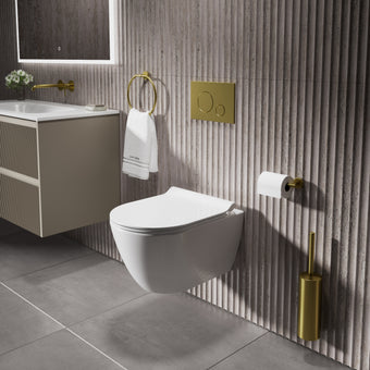 GSI Pura Short Projection Wall Hung Swirlflush Pan and Slimline Soft Close Seat - 50cm